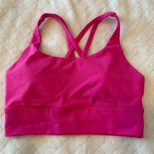 Lululemon Energy Longline bra medium support B-D cups size 6 in Sonic Pink